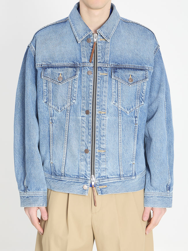 Celine Cotton Denim Trucker Jacket Blue