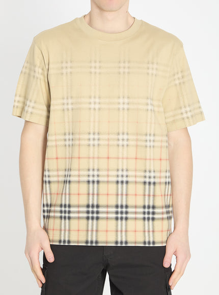 Burberry Check Fade Cotton T-shirt Beige