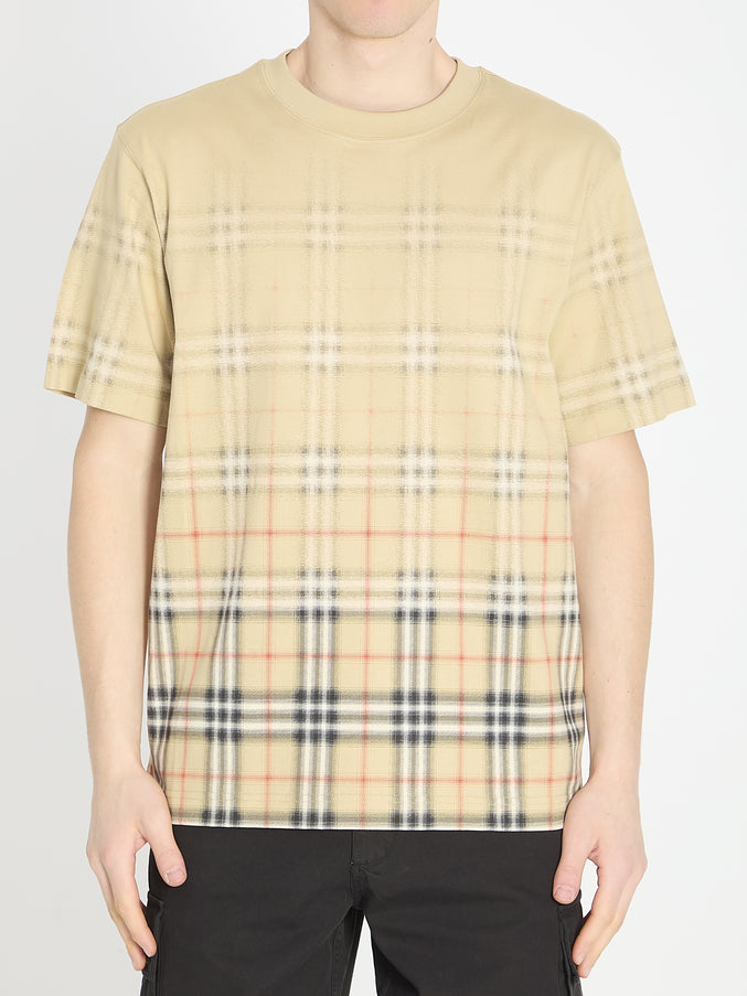 Burberry Check Fade Cotton T-shirt Beige