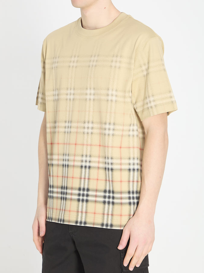 Burberry Check Fade Cotton T-shirt