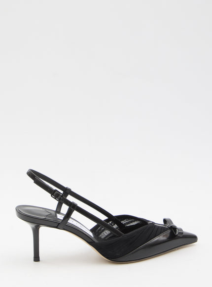 Jimmy Choo Afia Mesh Slingback Pumps Black