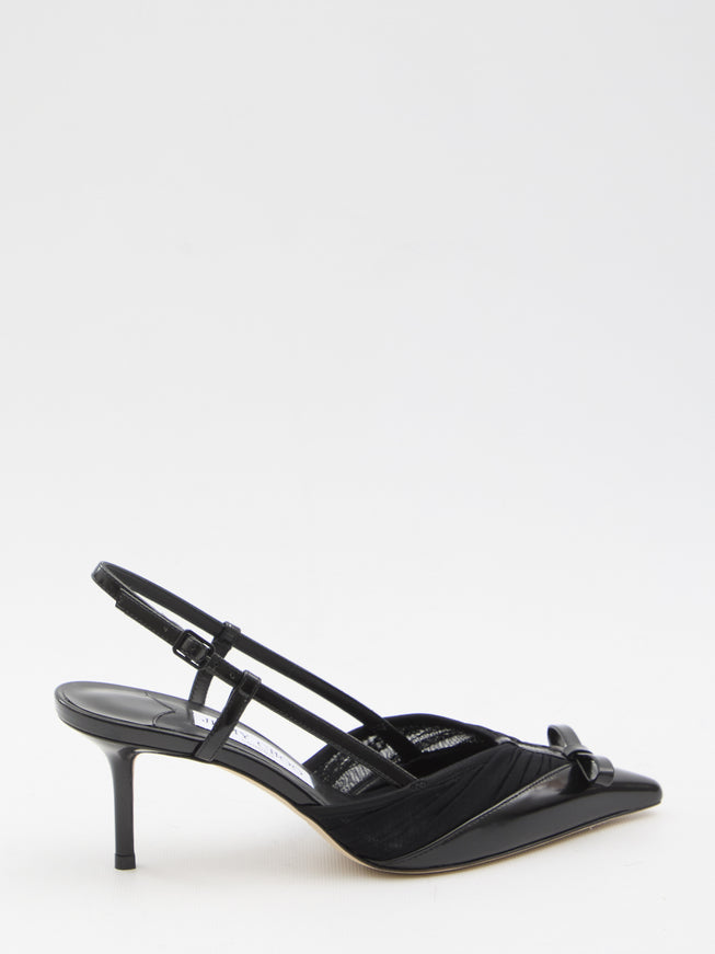 Jimmy Choo Afia Mesh Slingback Pumps Black