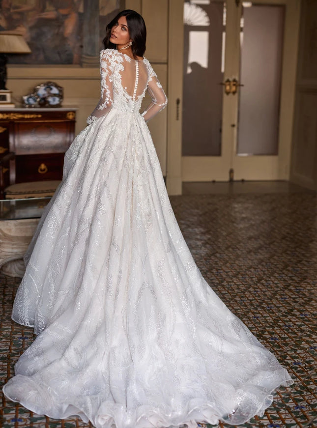 Polliss Embroidered Ball Gown with 3D Appliqué