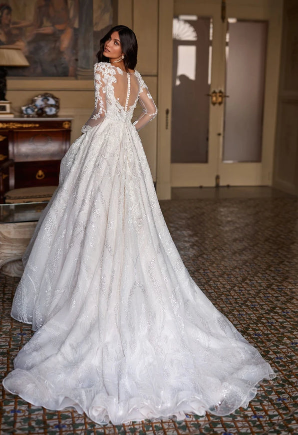 Polliss Embroidered Ball Gown with 3D Appliqué