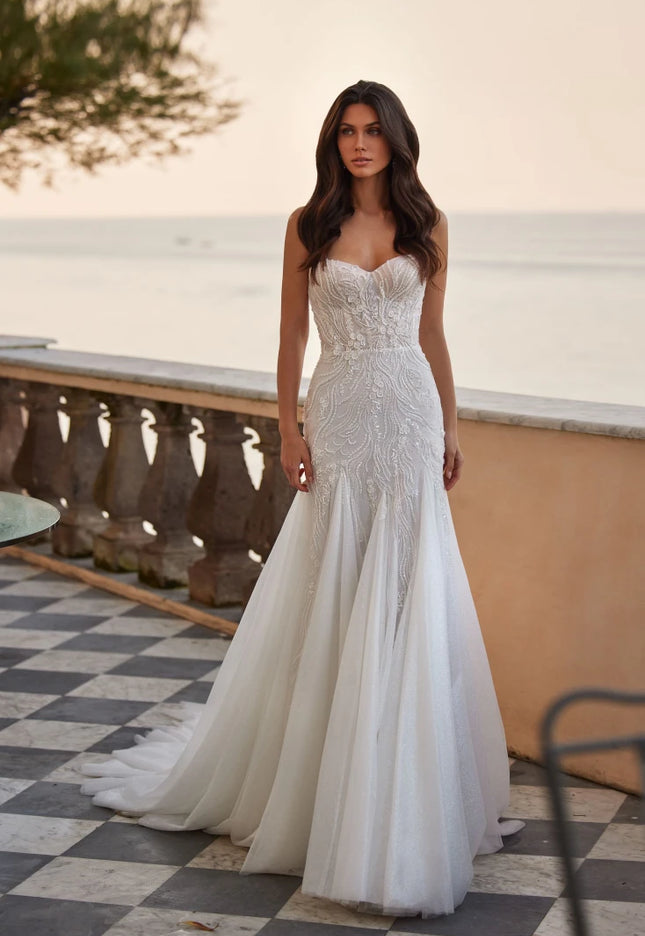 Pollardi Briantra Ivory Mermaid Wedding Gown