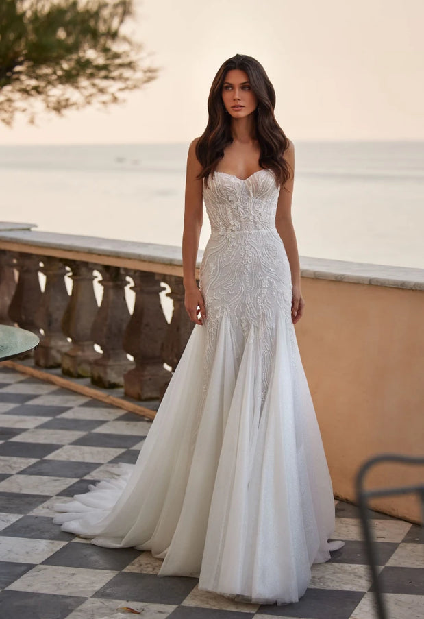 Pollardi Briantra Ivory Mermaid Wedding Gown