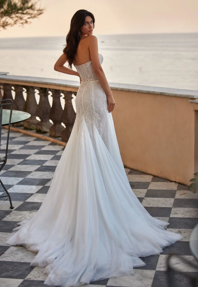 Pollardi Briantra Ivory Mermaid Wedding Gown
