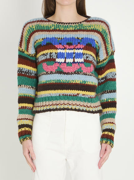 Celine Crew Neck Sweater Green