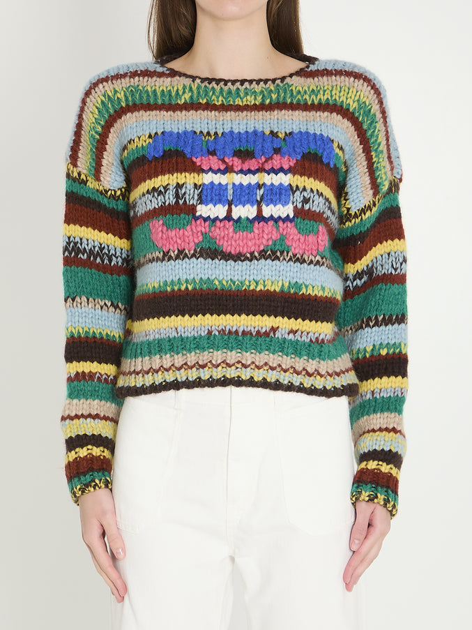 Celine Crew Neck Sweater Green