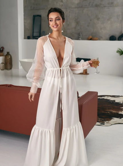 Pollardi Bridal Robe Élan Organza Boudoir Robe