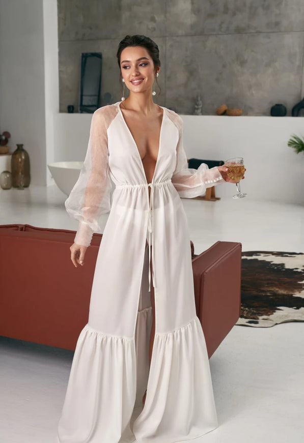 Pollardi Bridal Robe Élan Organza Boudoir Robe