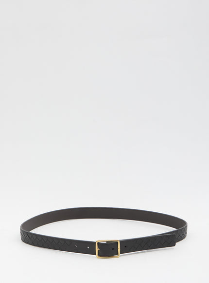 Bottega Veneta Woven Intrecciato Belt Black