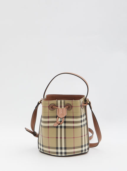 Burberry Check Bucket Bag Mini QT Brown