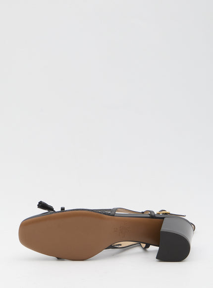 Valentino Garavani Black Valet Du Roi Slingback Pumps