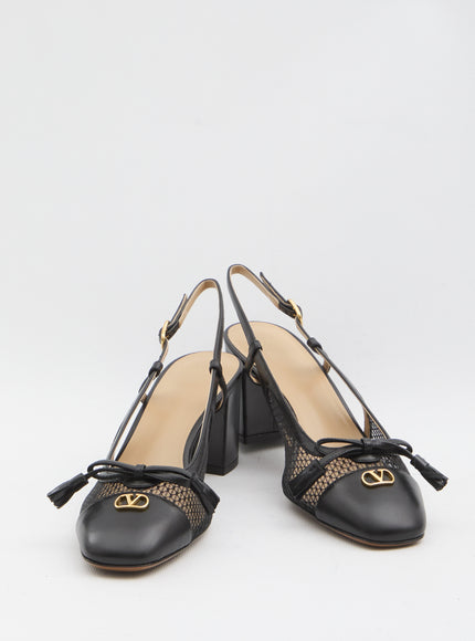 Valentino Garavani Black Valet Du Roi Slingback Pumps