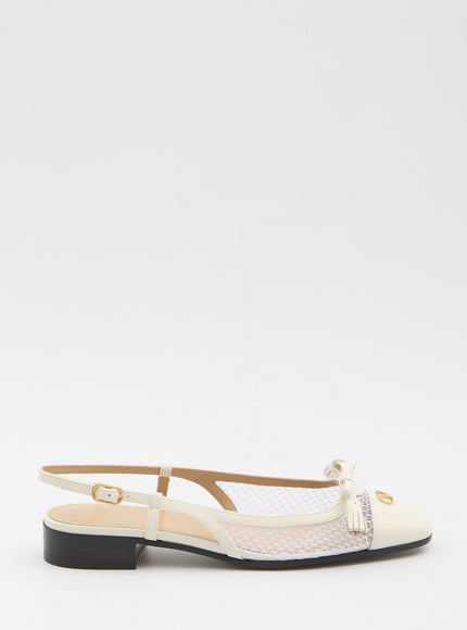 Valentino Garavani Valet Du Roi Slingback Flats White