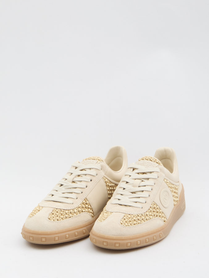 Valentino Garavani Upvillage Sneakers In Woven Raffia
