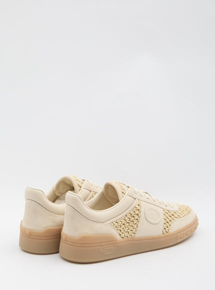 Valentino Garavani Upvillage Sneakers In Woven Raffia