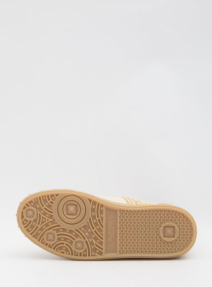Valentino Garavani Upvillage Sneakers In Woven Raffia