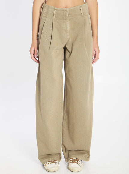 Golden Goose Cotton Pants Green