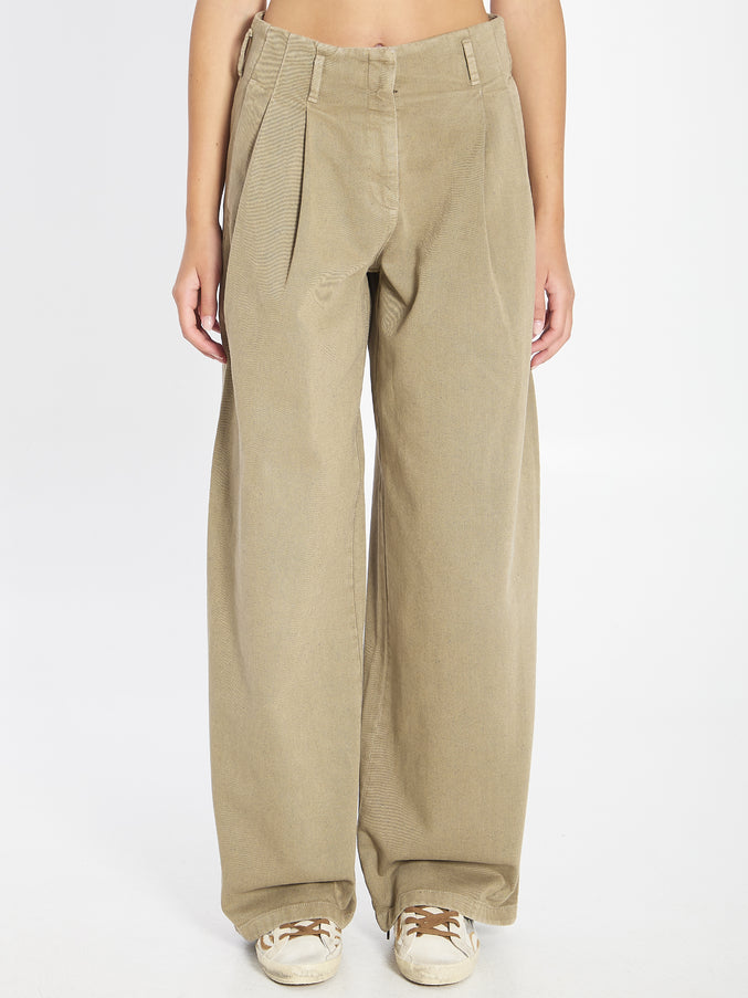 Golden Goose Cotton Pants Green