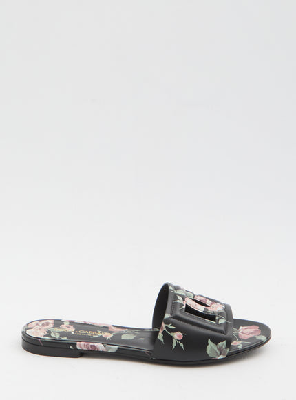 Dolce & Gabbana Floral Beachwear Slides Pink