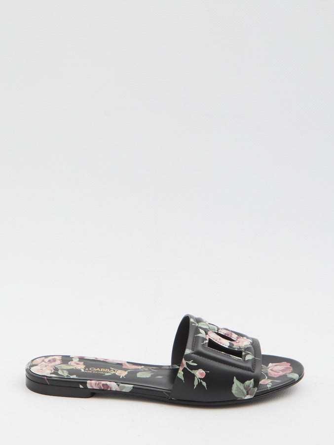 Dolce & Gabbana Floral Beachwear Slides Pink