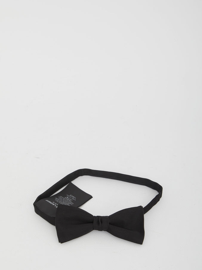 Saint Laurent Yves Bow Tie In Silk QT Black