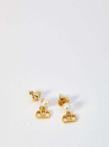 Valentino Garavani Vlogo Signature Earrings QT Cream