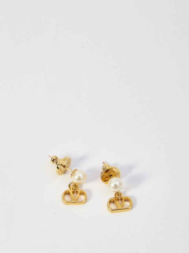 Valentino Garavani Vlogo Signature Earrings QT Cream