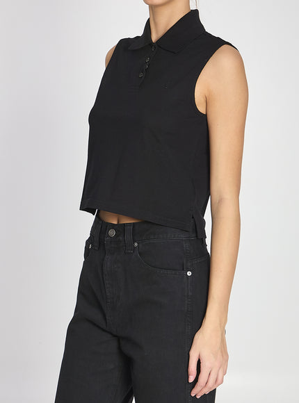 Saint Laurent Cassandre Polo Shirt In Cotton Piqué