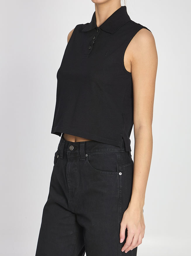 Saint Laurent Cassandre Polo Shirt In Cotton Piqué