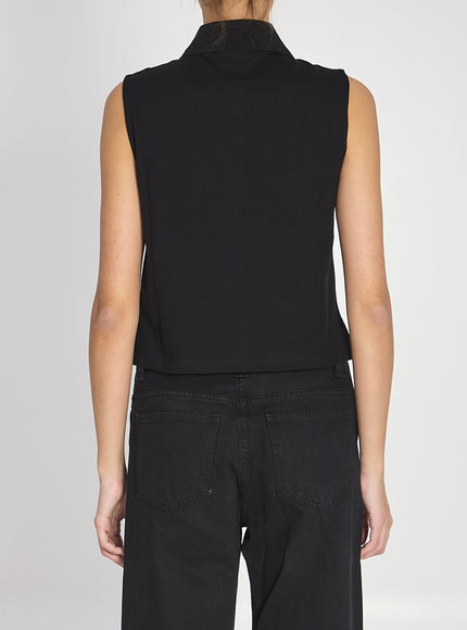 Saint Laurent Cassandre Polo Shirt In Cotton Piqué