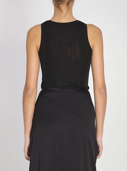 Saint Laurent Ribbed Knit Tank Top