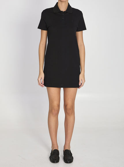 Saint Laurent Cassandre Cotton Piqué Dress Black