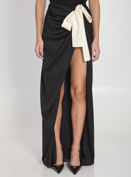 Saint Laurent Silk Charmeuse Skirt 36 Black