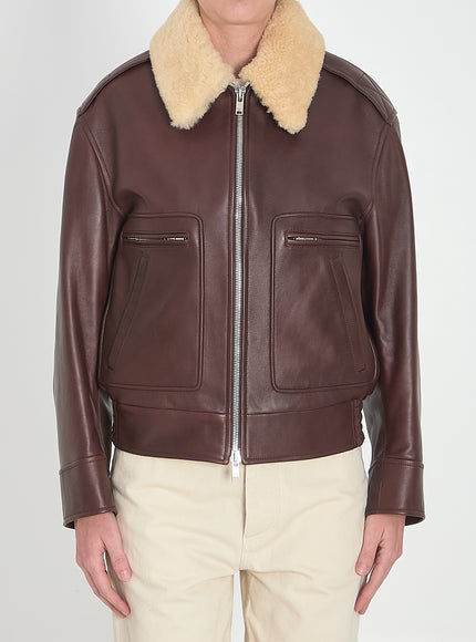 Bottega Veneta Aviator Jacket Brown