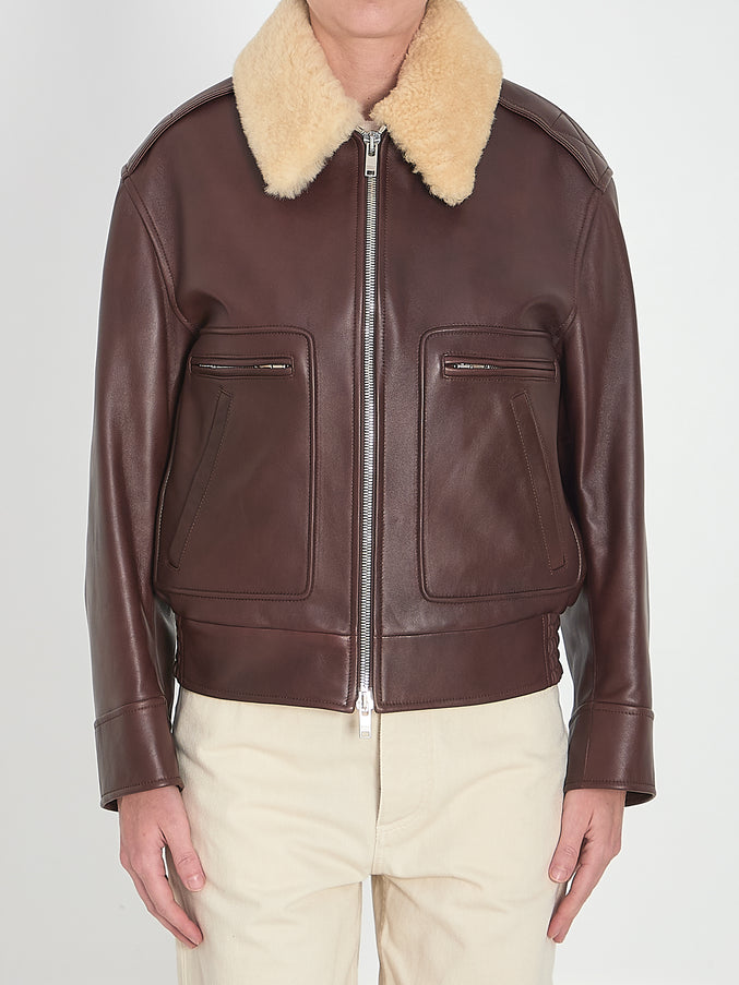 Bottega Veneta Aviator Jacket Brown