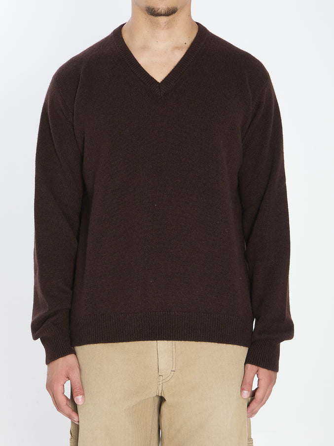 Maison Margiela V-neck Sweater Brown