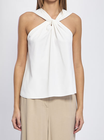 Federica Tosi Crossed Knot Top White