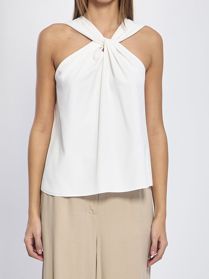 Federica Tosi Crossed Knot Top White