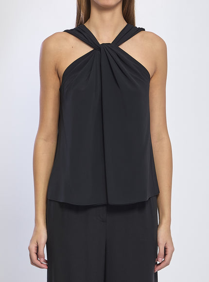 Federica Tosi Crossed Knot Top Black