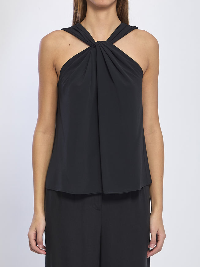 Federica Tosi Crossed Knot Top Black