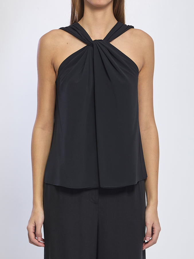 Federica Tosi Crossed Knot Top Black