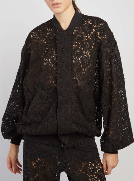 Federica Tosi Lace Bomber Jacket Black