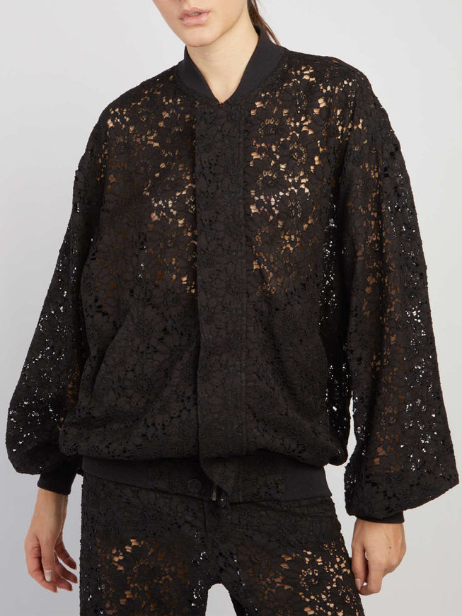 Federica Tosi Lace Bomber Jacket Black