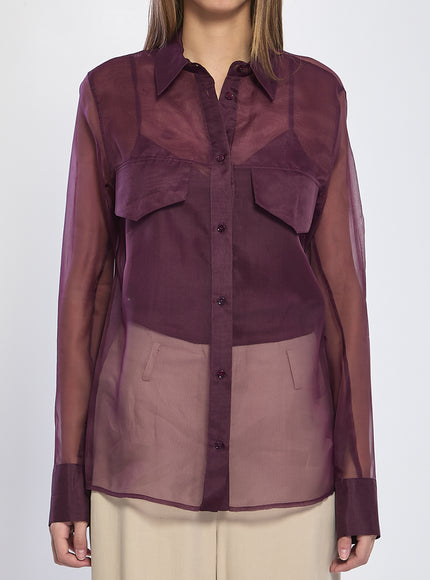 Federica Tosi Silk Organza Shirt Bordeaux