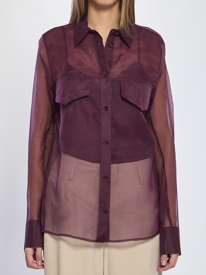 Federica Tosi Silk Organza Shirt Bordeaux