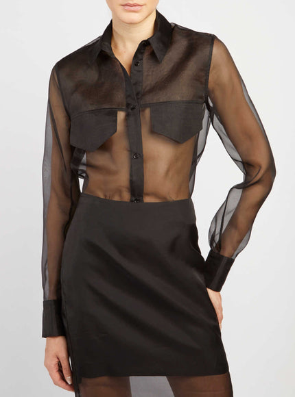 Federica Tosi Silk Organza Shirt Black