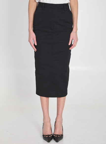 The Latest Cotton Gabardine Skirt Black
